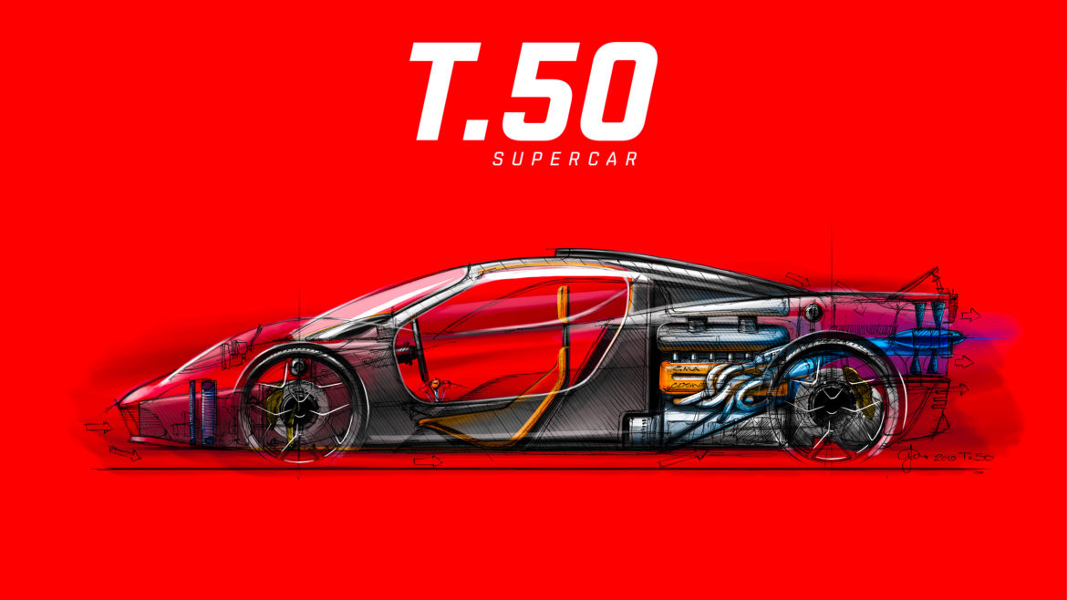 T.50 Supercar Drawing